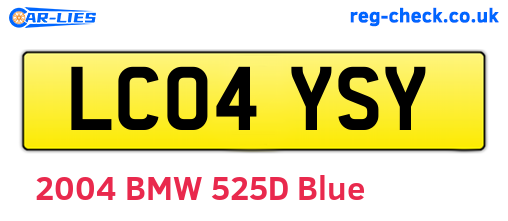 LC04YSY are the vehicle registration plates.
