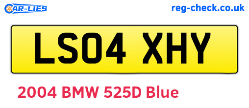 LS04XHY are the vehicle registration plates.