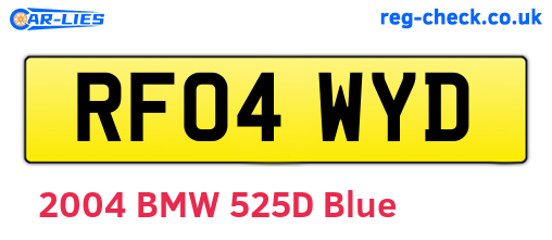 RF04WYD are the vehicle registration plates.