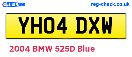YH04DXW are the vehicle registration plates.