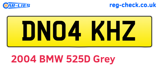 DN04KHZ are the vehicle registration plates.