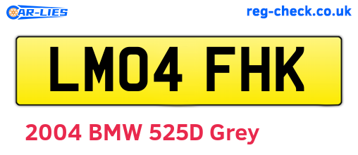 LM04FHK are the vehicle registration plates.