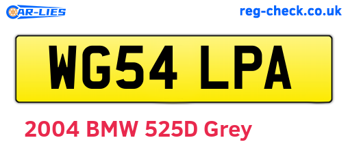 WG54LPA are the vehicle registration plates.