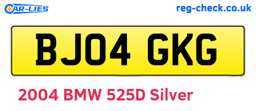 BJ04GKG are the vehicle registration plates.