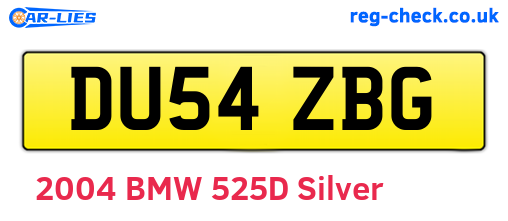 DU54ZBG are the vehicle registration plates.