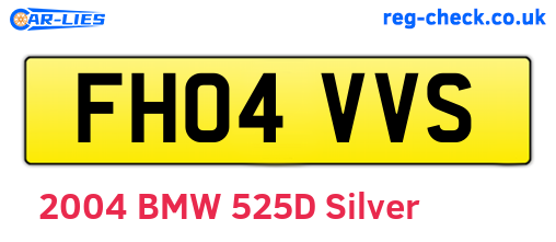 FH04VVS are the vehicle registration plates.