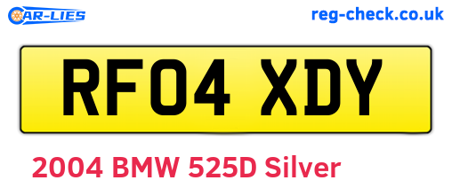 RF04XDY are the vehicle registration plates.