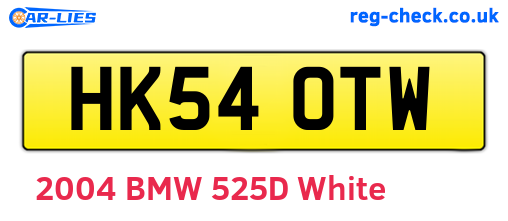 HK54OTW are the vehicle registration plates.