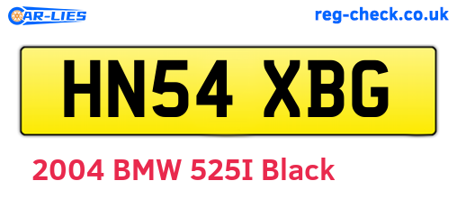 HN54XBG are the vehicle registration plates.