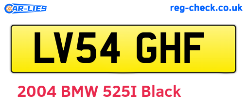 LV54GHF are the vehicle registration plates.