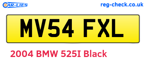 MV54FXL are the vehicle registration plates.