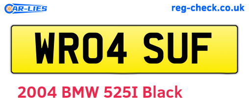 WR04SUF are the vehicle registration plates.