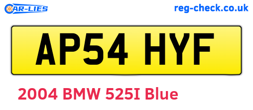 AP54HYF are the vehicle registration plates.