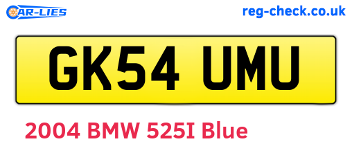 GK54UMU are the vehicle registration plates.
