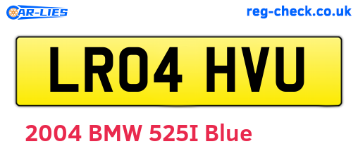 LR04HVU are the vehicle registration plates.