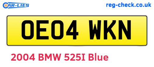 OE04WKN are the vehicle registration plates.