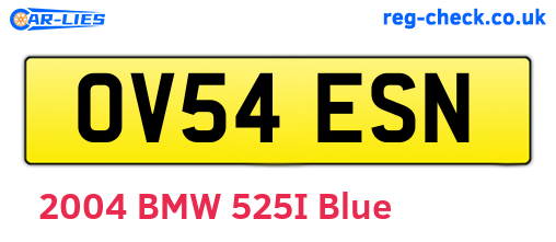 OV54ESN are the vehicle registration plates.
