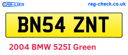 BN54ZNT are the vehicle registration plates.