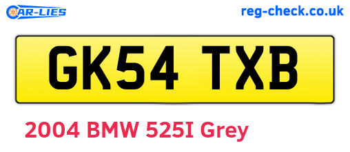 GK54TXB are the vehicle registration plates.