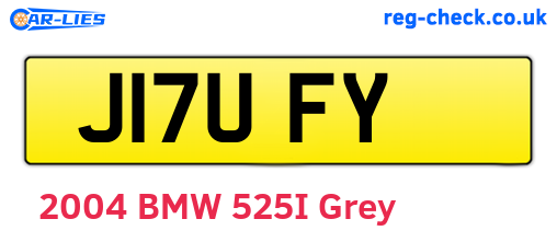 J17UFY are the vehicle registration plates.