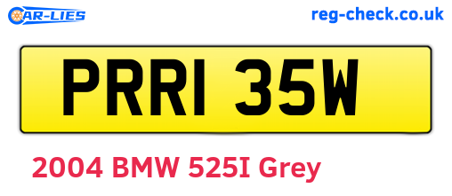 PRR135W are the vehicle registration plates.