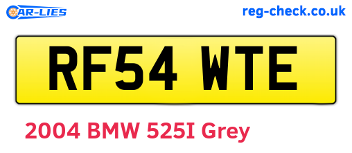 RF54WTE are the vehicle registration plates.