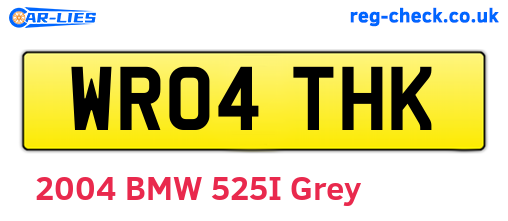 WR04THK are the vehicle registration plates.