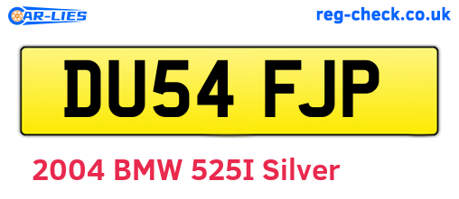 DU54FJP are the vehicle registration plates.