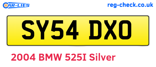 SY54DXO are the vehicle registration plates.