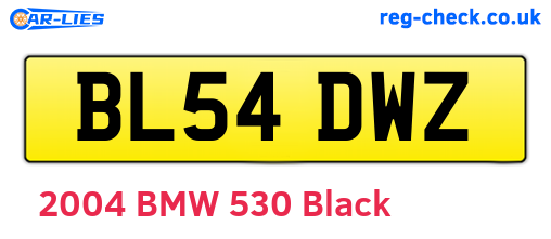 BL54DWZ are the vehicle registration plates.