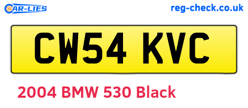 CW54KVC are the vehicle registration plates.