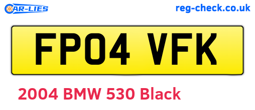 FP04VFK are the vehicle registration plates.