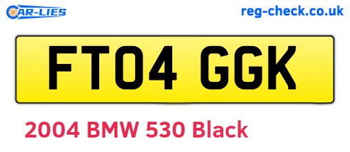 FT04GGK are the vehicle registration plates.