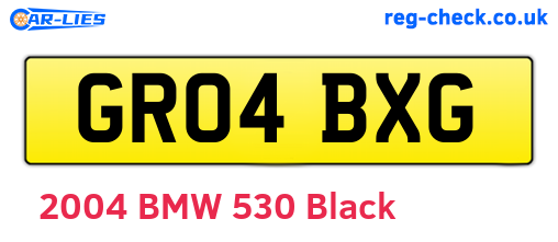 GR04BXG are the vehicle registration plates.