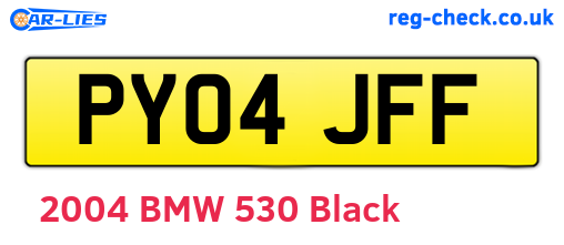 PY04JFF are the vehicle registration plates.