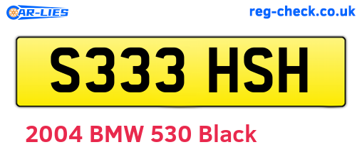 S333HSH are the vehicle registration plates.