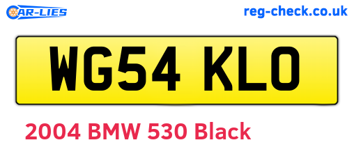 WG54KLO are the vehicle registration plates.