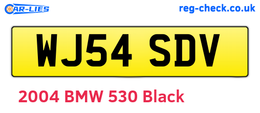 WJ54SDV are the vehicle registration plates.