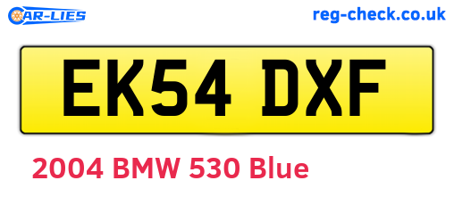 EK54DXF are the vehicle registration plates.