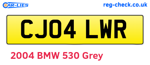 CJ04LWR are the vehicle registration plates.