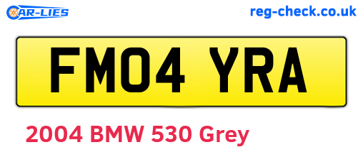 FM04YRA are the vehicle registration plates.