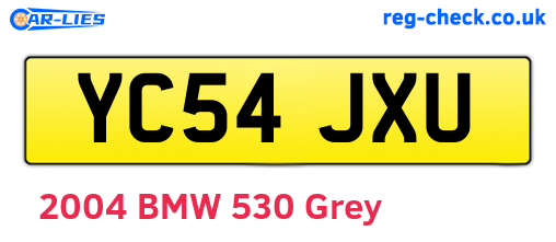 YC54JXU are the vehicle registration plates.