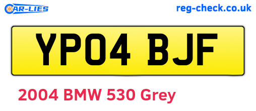 YP04BJF are the vehicle registration plates.