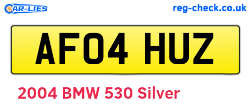AF04HUZ are the vehicle registration plates.