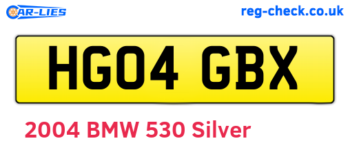 HG04GBX are the vehicle registration plates.