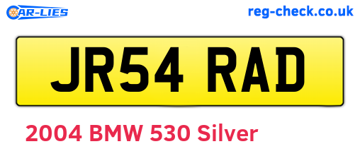 JR54RAD are the vehicle registration plates.