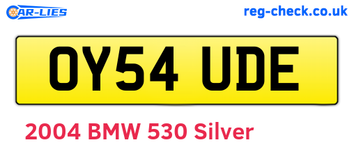 OY54UDE are the vehicle registration plates.