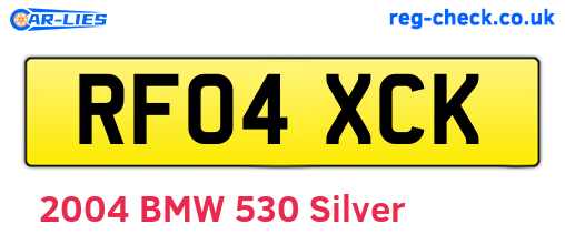 RF04XCK are the vehicle registration plates.