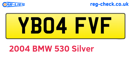 YB04FVF are the vehicle registration plates.
