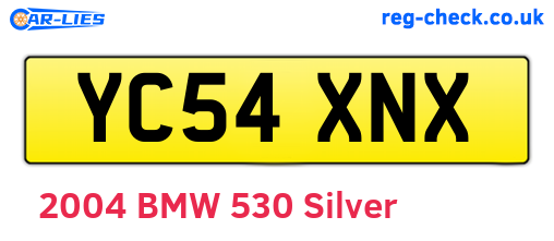 YC54XNX are the vehicle registration plates.